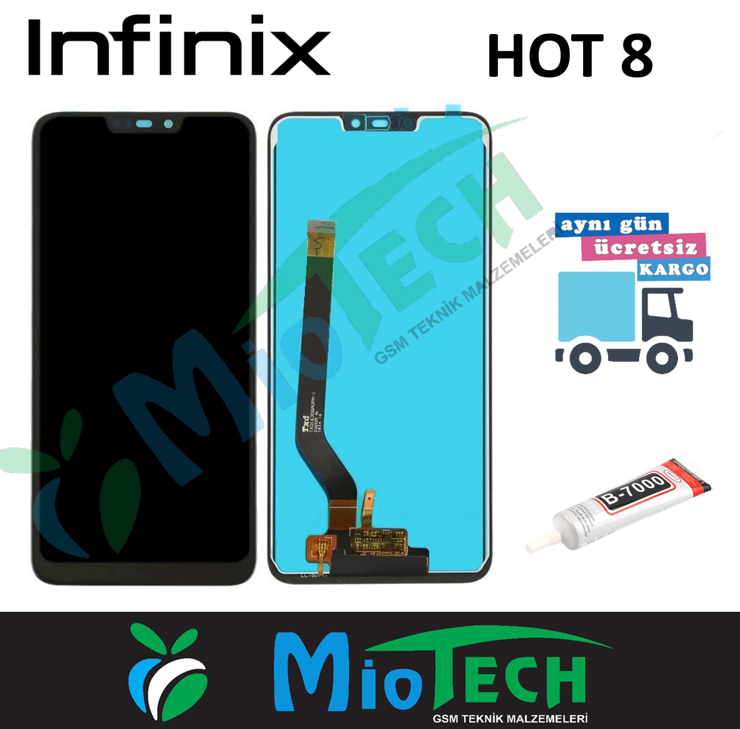 İNFİNİX HOT 8 LCD EKRAN DOKUNMATİK YAPIŞTIRICI HEDİYELİ AYNI GÜN